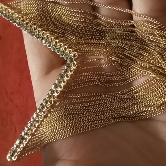 Bib collar necklace multi layer necklace 18 in long nwot . - Picture 4 of 7